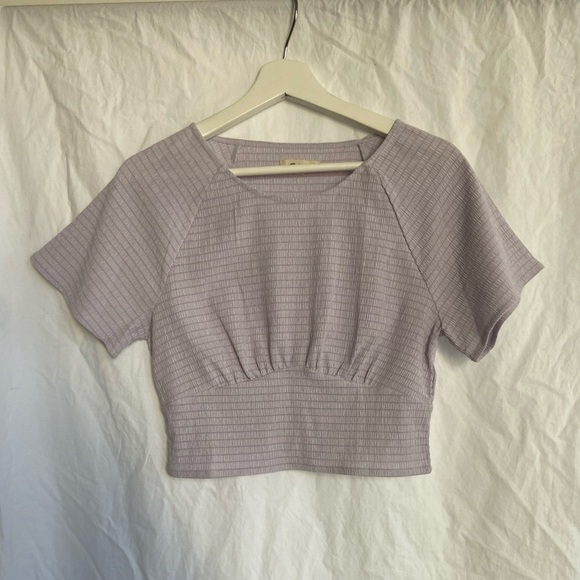 Madewell Shirred Crewneck Crop Top Size Medium - Picture 3 of 10